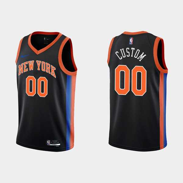 Men%27s New York Knicks Active Custom 2022-23 Black City Edition Stitched Basketball Jersey->customized nba jersey->Custom Jersey